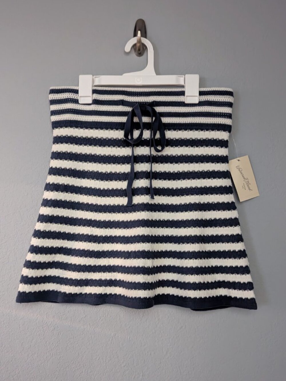 NWT Women's Sweater Mini A-Line Skirt - Universal Thread™ Navy Blue Striped S